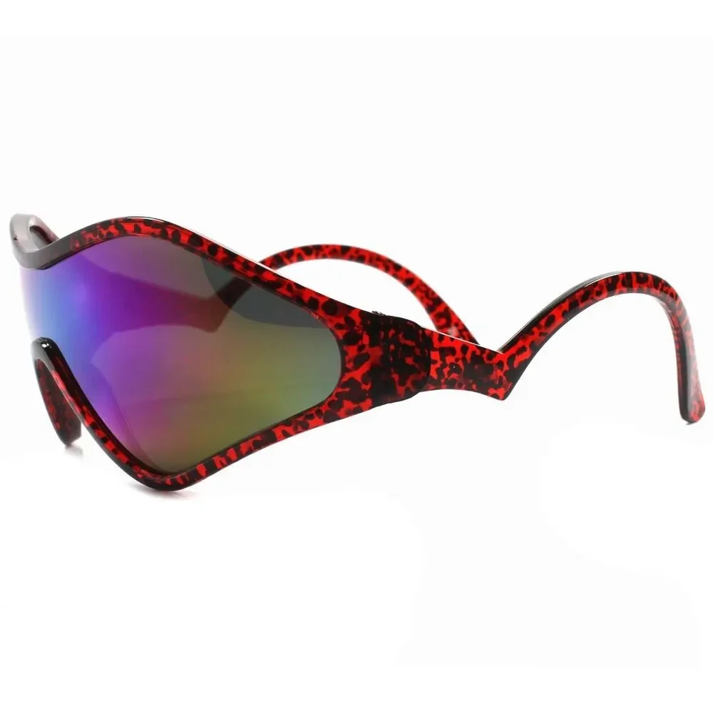 Costume Party Rave Funky Space Cosplay Retro Futuristic Red & Green Sun Glasses